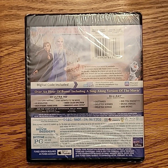 NWT New sealed Frozen 2 ultra 4k, Blu-Ray, and digital copies Disney LOT B7 - Picture 4 of 4